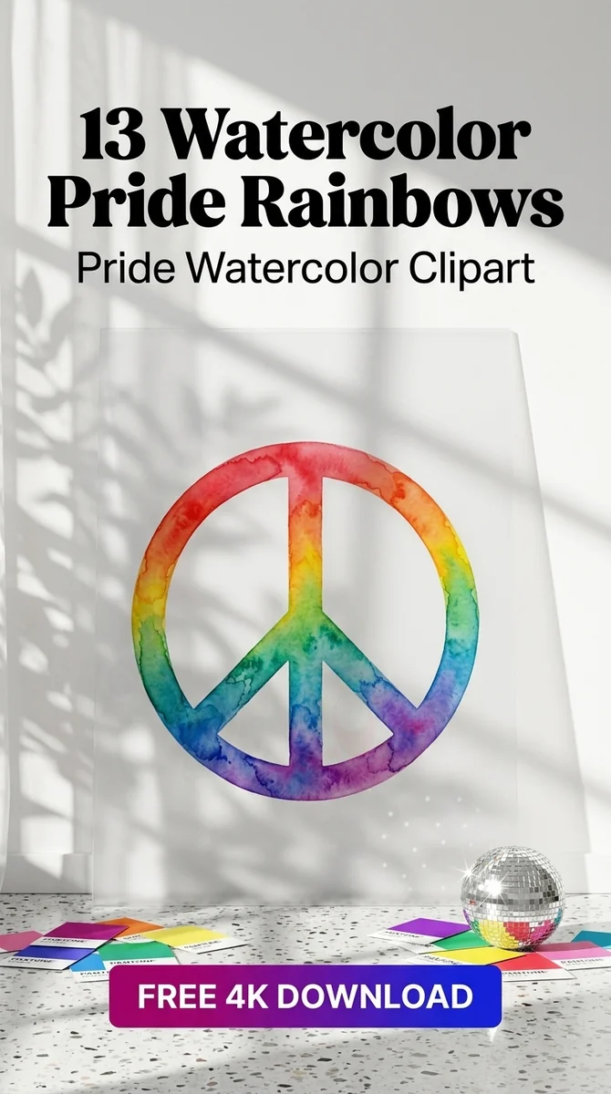 Free Rainbow Peace Sign PNG | Watercolor Pride — LGBTQ Pride Watercolor Clipart watercolor clipart