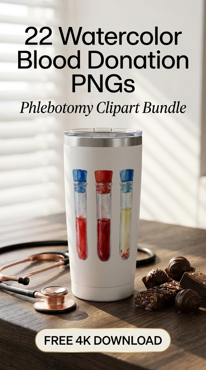 Free Phlebotomy Test Tubes PNG | Blood Sample Clipart — Watercolor Blood Donation | Medical Clipart watercolor clipart