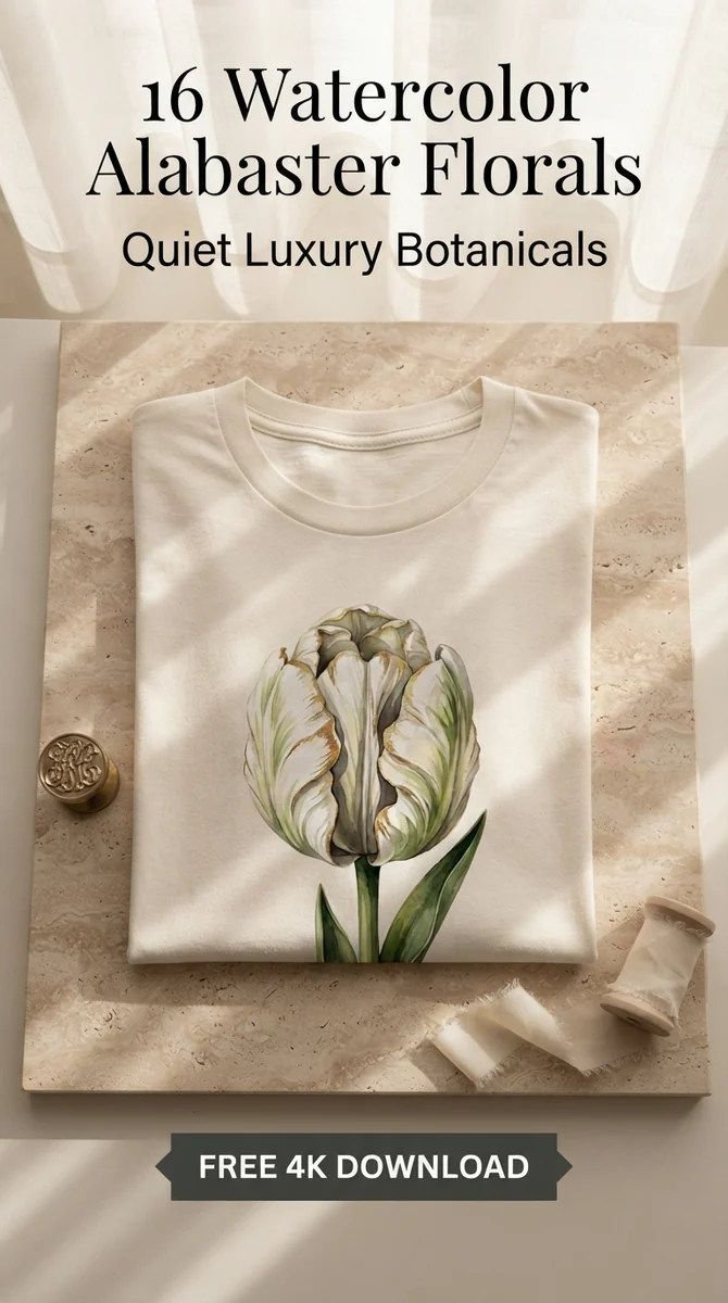 Free White Parrot Tulip PNG | Realistic Garden Flower Clipart — Quiet Luxury | White Gold Floral Clipart watercolor clipart
