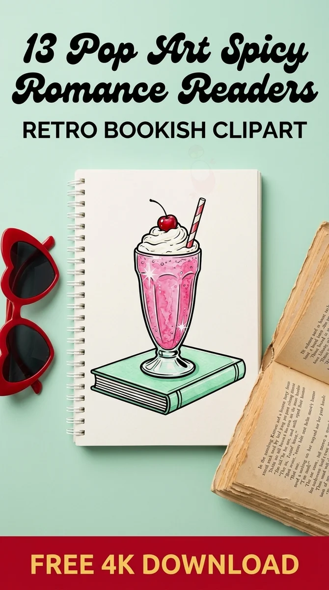 Free Retro Diner Milkshake PNG | Pink Cherry Shake Clipart — Spicy Romance Reader Clipart PNG watercolor clipart