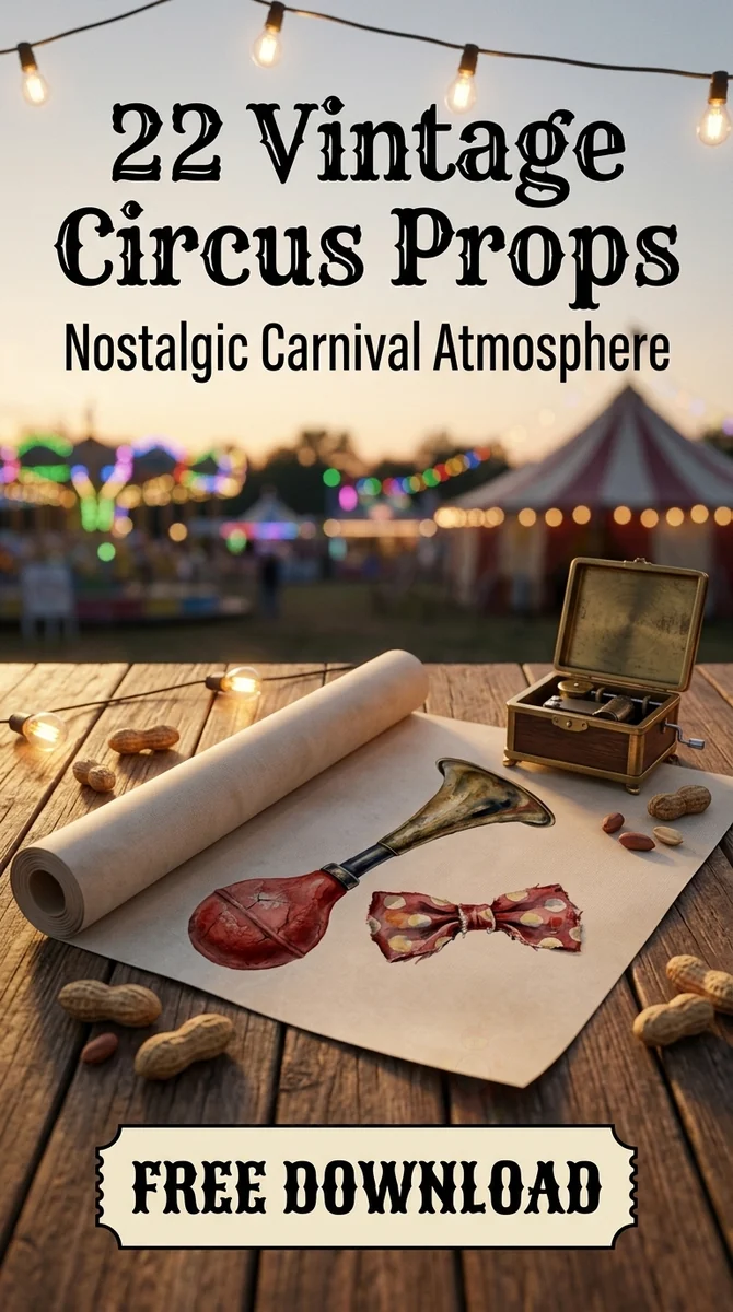 Free Vintage Clown Horn PNG | Watercolor Circus Clipart — Vintage Circus | Dark Carnival Clipart watercolor clipart