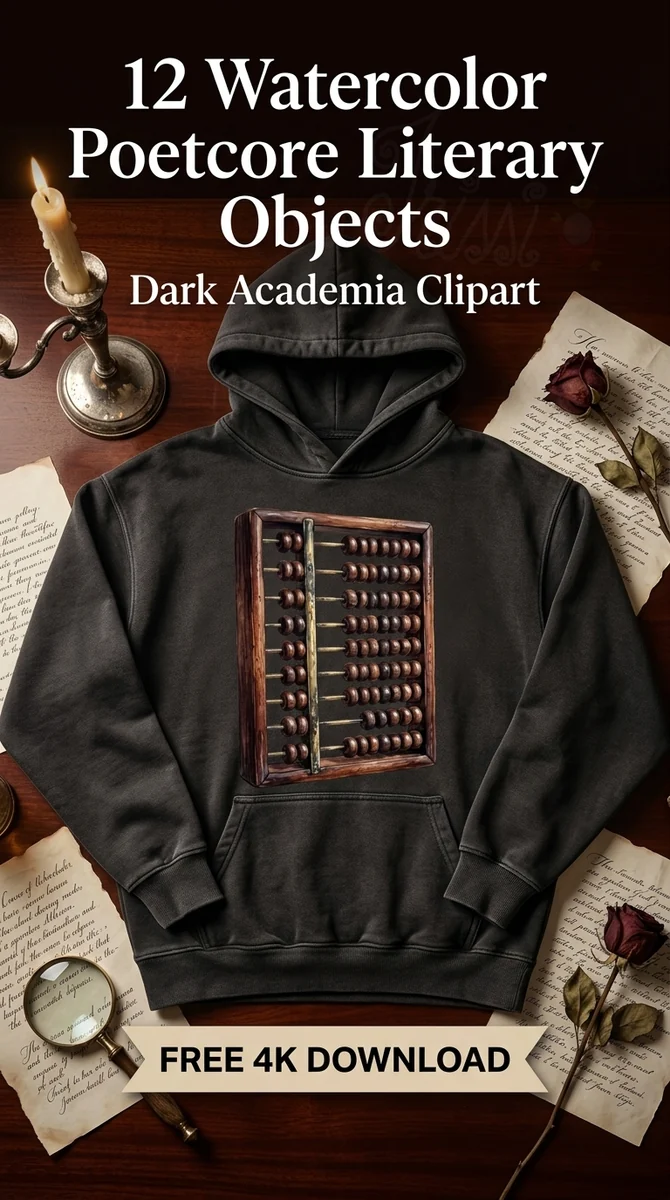 Free Vintage Scholar Abacus PNG | Dark Academia Clipart — Dark Academia | Poetcore Literary Clipart watercolor clipart