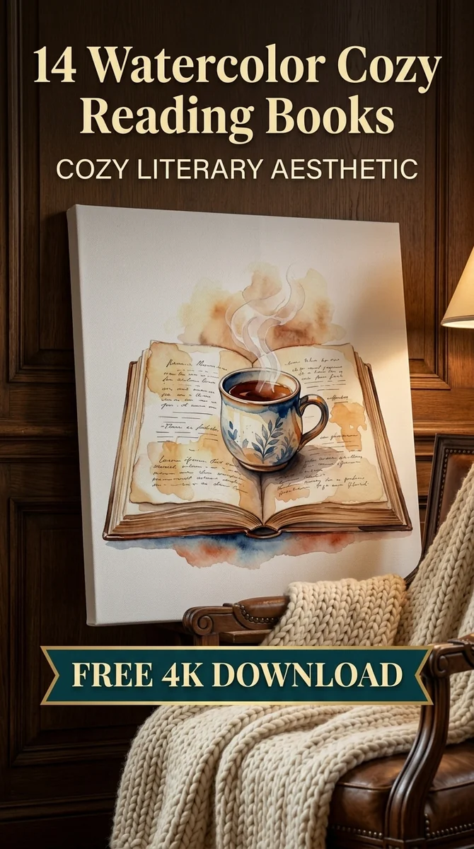 Free Steaming Tea and Book PNG | Cozy Watercolor Clipart — Cozy Reading Clipart | Bookish Watercolor PNG watercolor clipart