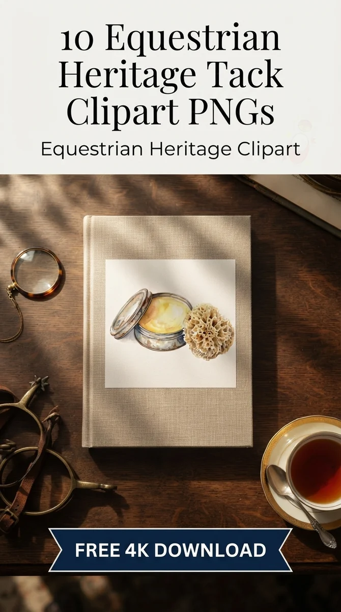 Free Vintage Saddle Soap PNG | Rustic Equestrian Tack Clipart — Equestrian Clipart | Old Money Vintage Tack PNG watercolor clipart