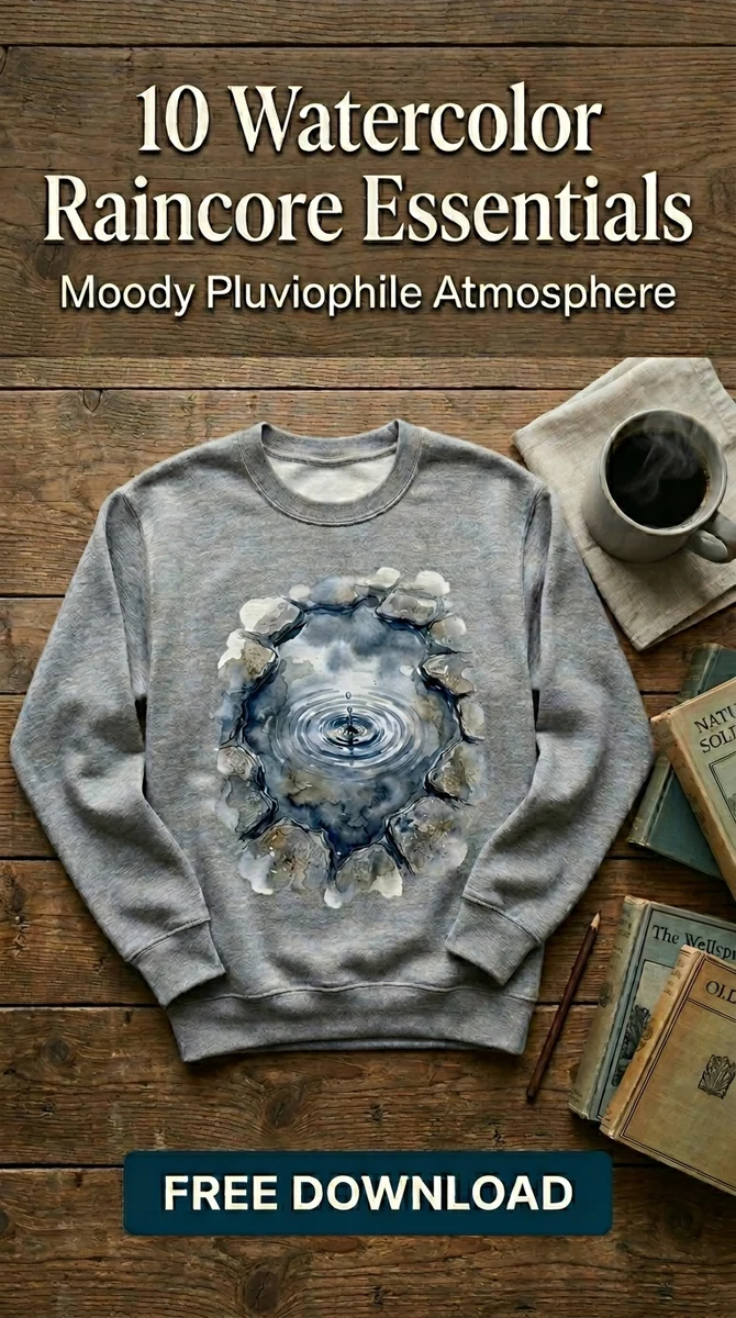 Free Rain Puddle PNG | Moody Raincore Watercolor Clipart — Raincore Aesthetic Clipart Pluviophile Watercolor watercolor clipart