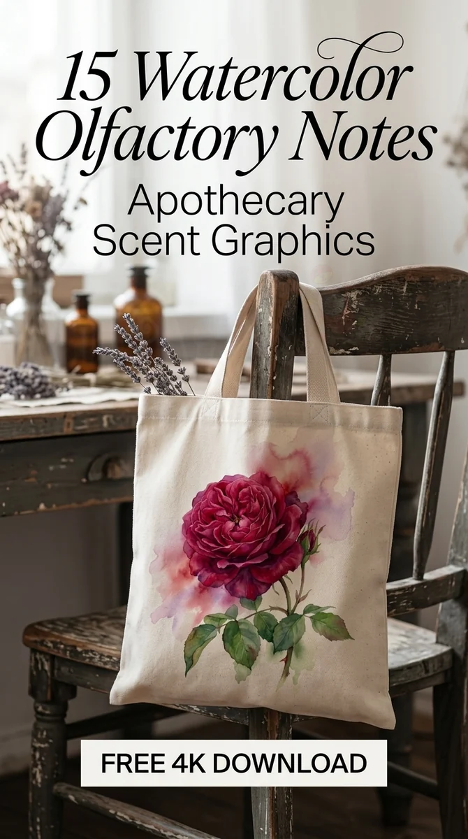 Free Watercolor Red Rose Fragrance PNG | Botanical Perfume Art — Apothecary & Scent Graphics | Perfume Clipart watercolor clipart