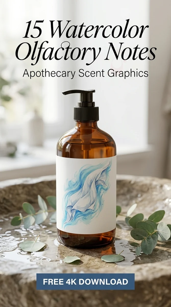 Free Fresh Laundry Breeze PNG | Clean Scent Watercolor Art — Apothecary & Scent Graphics | Perfume Clipart watercolor clipart
