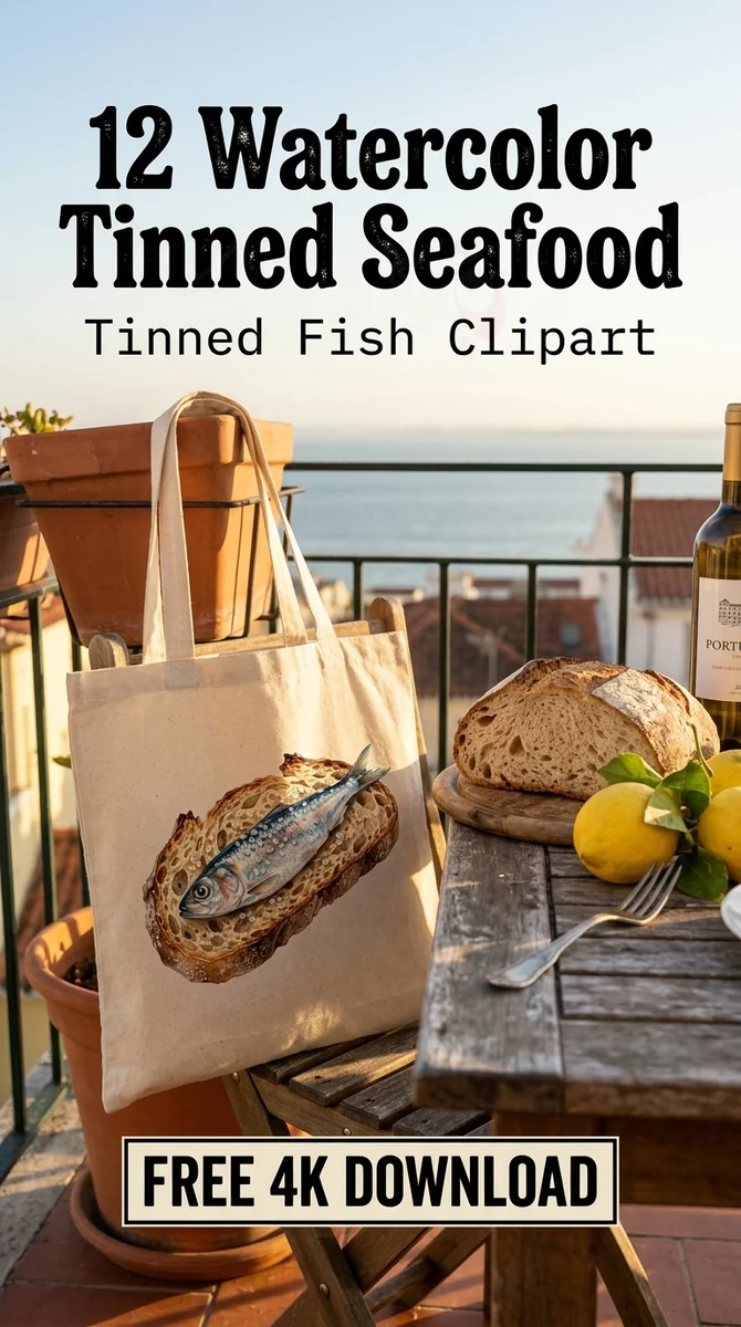 Free Gourmet Sardine Toast PNG | Artisan Food Illustration — Sardine Girl Summer | Tinned Fish Clipart PNG watercolor clipart