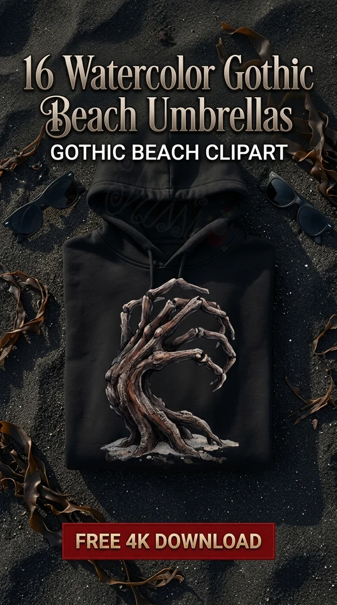 Free Spooky Mangrove Root PNG | Gothic Beach Clipart — Summerween Clipart | Gothic Beach PNG watercolor clipart