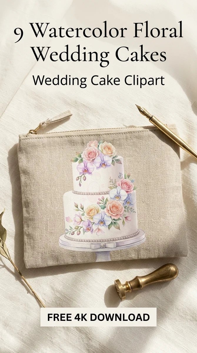 Free Watercolor Rose Wedding Cake PNG | Floral Clipart on Stand — Watercolor Wedding Cakes | Elegant Bridal Clipart watercolor clipart