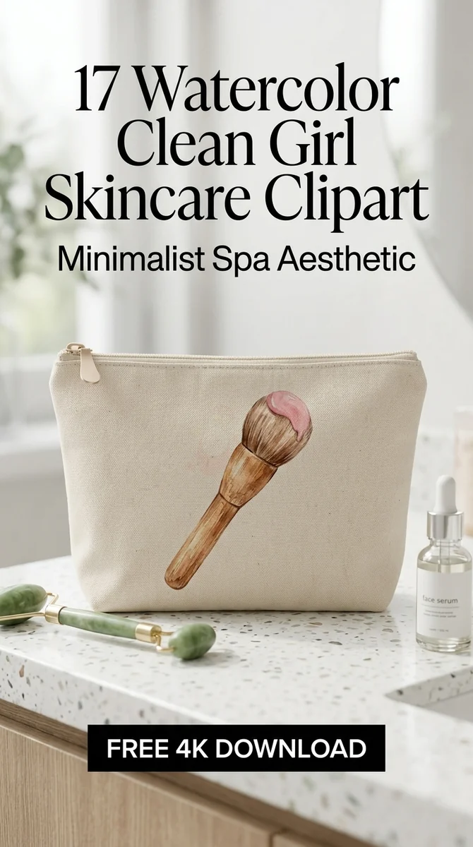 Free Facial Mask Brush PNG | Watercolor Skincare Tool Clipart — Clean Girl Skincare | Spa Aesthetic Clipart PNG watercolor clipart