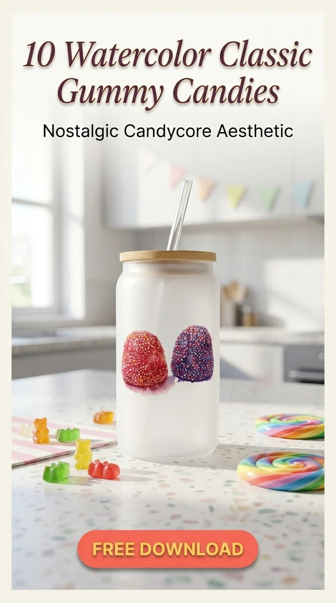 Free Berry Gummy Drops PNG | Candycore Clipart — Candycore Aesthetic | Y2K Gummy Clipart PNG watercolor clipart