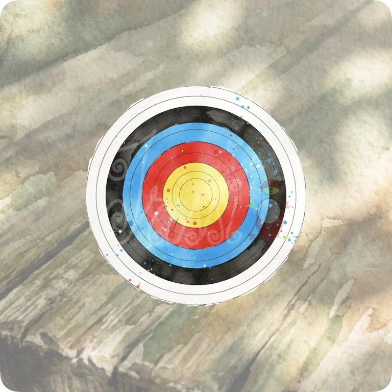 Free Vibrant Circular Target PNG | Watercolor Sports Bullseye — Watercolor Archery Clipart | Sports & Fantasy PNGs watercolor clipart