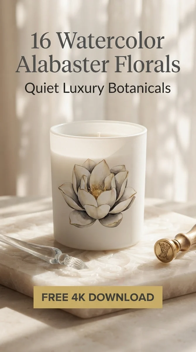 Free Ivory Lotus PNG | Quiet Luxury Botanical Clipart — Quiet Luxury | White Gold Floral Clipart watercolor clipart