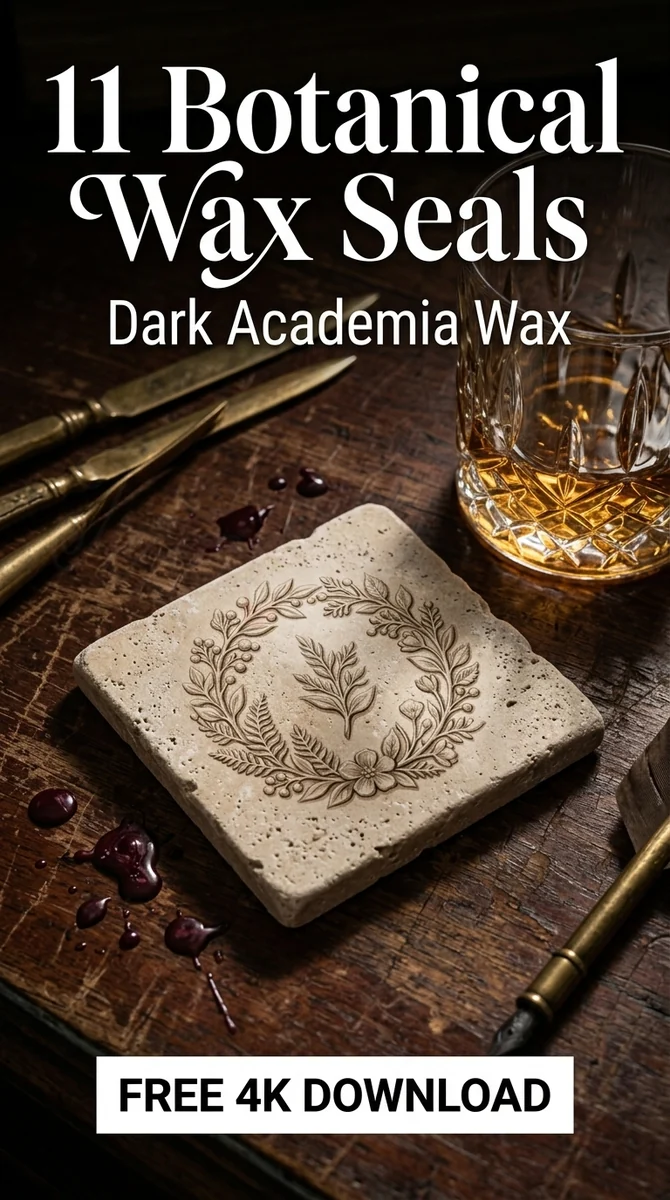 Free Ivory Botanical Wreath Wax Seal PNG | Floral Stamp Clipart β Dark Academia | Botanical Wax Seals watercolor clipart