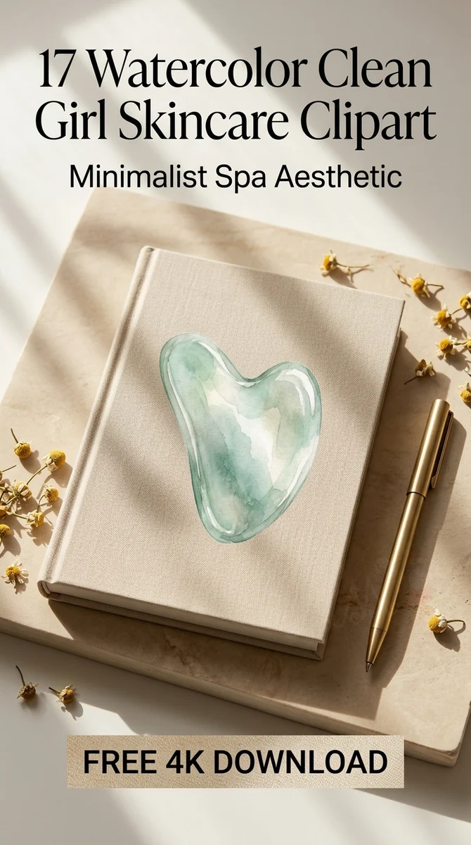Free Jade Gua Sha PNG | Watercolor Facial Massage Tool Clipart — Clean Girl Skincare | Spa Aesthetic Clipart PNG watercolor clipart