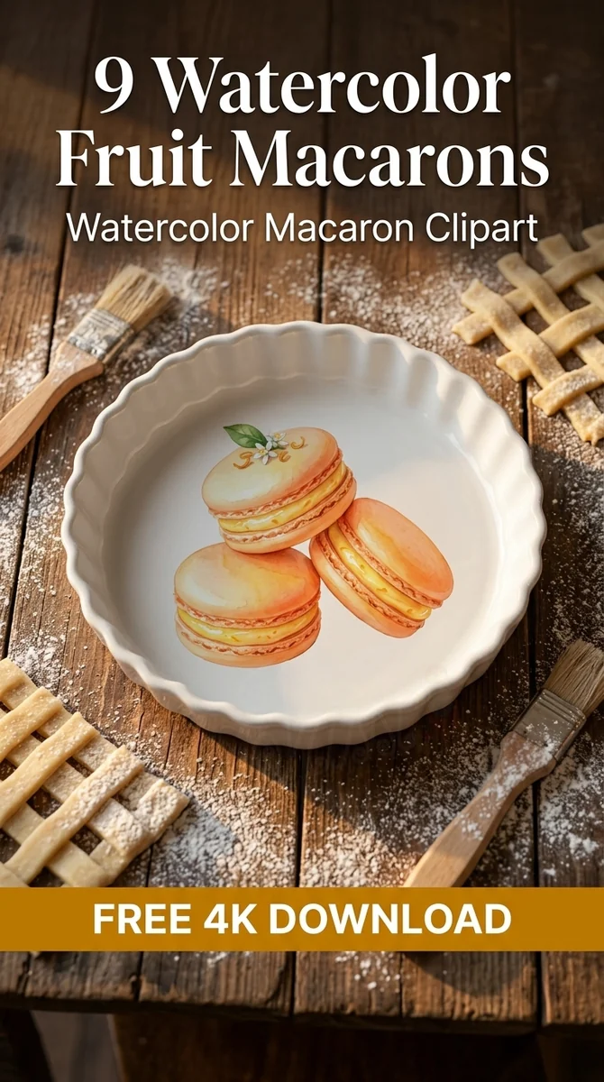 Free Yuzu Macaron PNG | Bright Citrus Pastry Clipart β French Patisserie Clipart | Watercolor Macaron PNG watercolor clipart