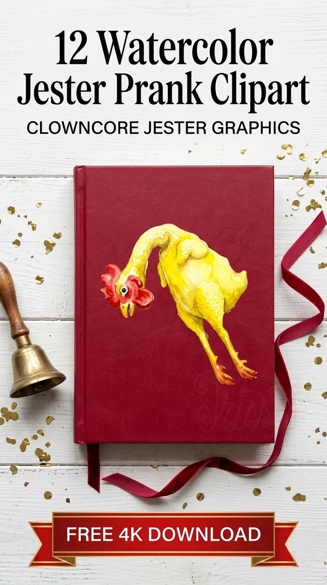 Free Funny Rubber Chicken PNG | Watercolor Comedy Prop Clipart — Clowncore Aesthetic | Jester & Prank Clipart watercolor clipart