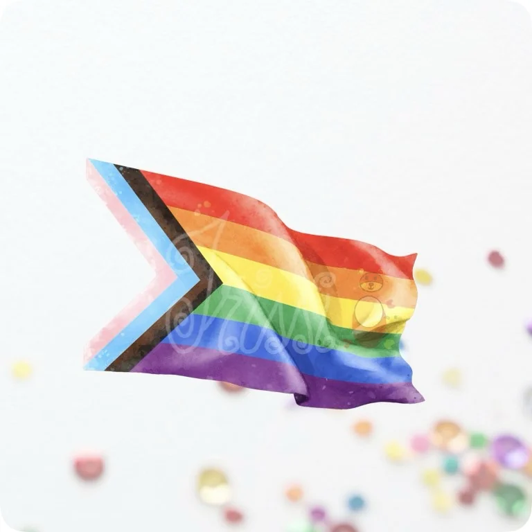 Free Progress Pride Flag Watercolor PNG | Inclusive LGBTQ Art — Rainbow Pride Clipart | LGBTQ+ Watercolor PNGs watercolor clipart
