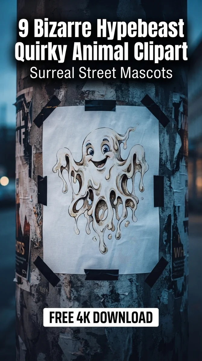 Free Melting Cheese Pizza Ghost PNG | Drippy Streetwear Graphic — Hypebeast Streetwear Clipart | Quirky PNGs watercolor clipart