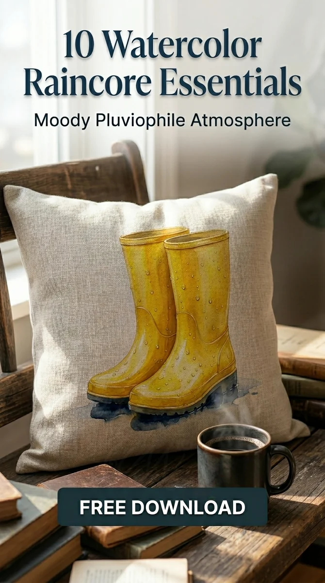 Free Yellow Rain Boots PNG | Puddle Jumping Watercolor Art — Raincore Aesthetic Clipart Pluviophile Watercolor watercolor clipart