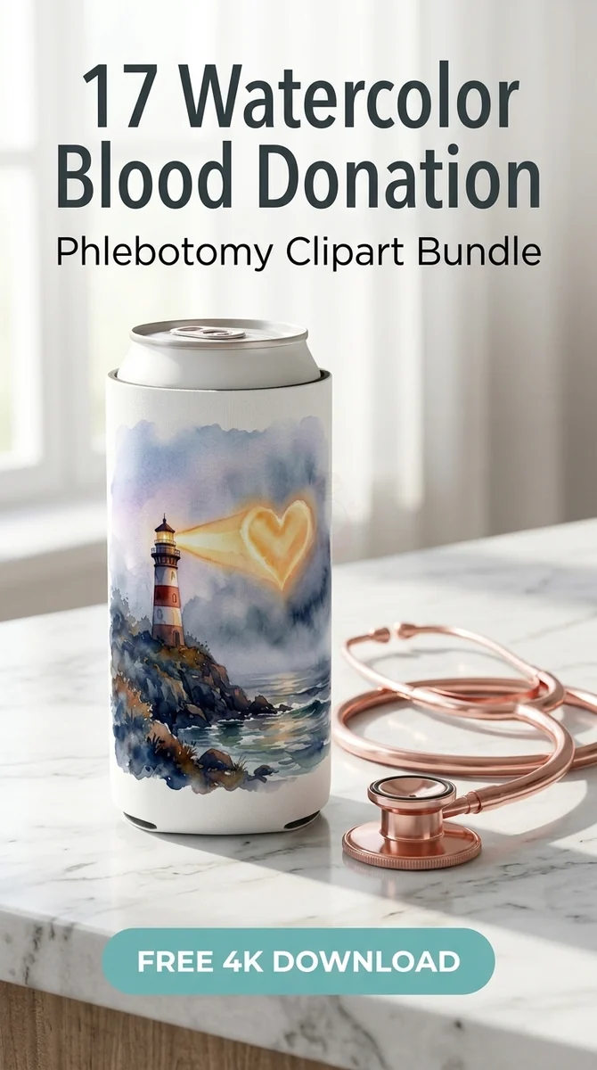 Free Heart Lighthouse PNG | Inspirational Watercolor Clipart โ Watercolor Blood Donation | Medical Clipart watercolor clipart