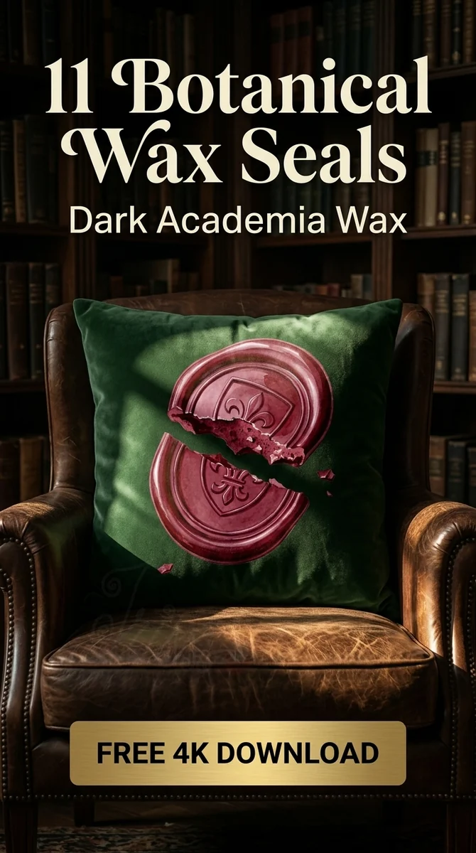 Free Broken Burgundy Crest PNG | Vintage Wax Seal Clipart — Dark Academia | Botanical Wax Seals watercolor clipart