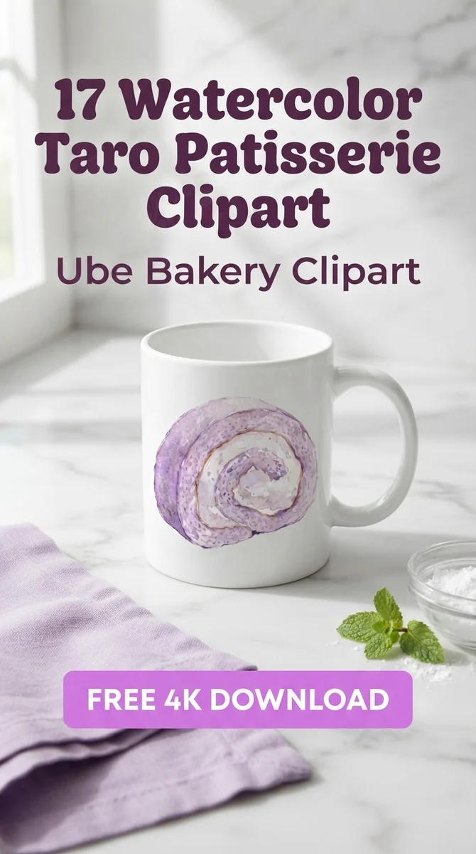 Free Ube Swiss Roll PNG | Pastel Purple Cake Clipart — Taro Patisserie | Ube Dessert Clipart PNG watercolor clipart