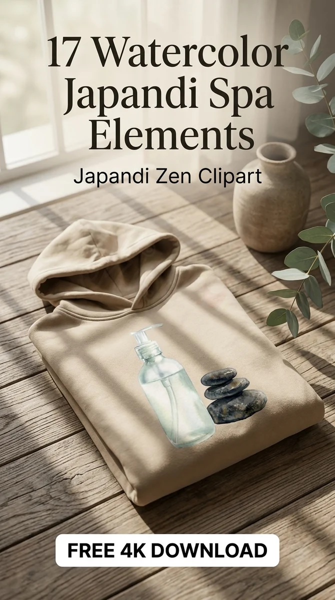 Free Holistic Wellness Clipart | Japandi Spa Stones PNG — Japandi Spa Decor | Zen Clipart PNG watercolor clipart