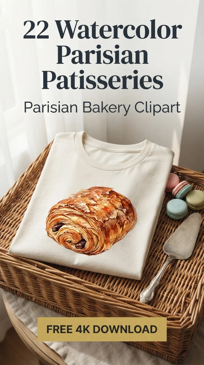 Free Pain Au Chocolat PNG | French Bakery Pastry Clipart — French Patisserie Clipart | Parisian Bakery PNG watercolor clipart