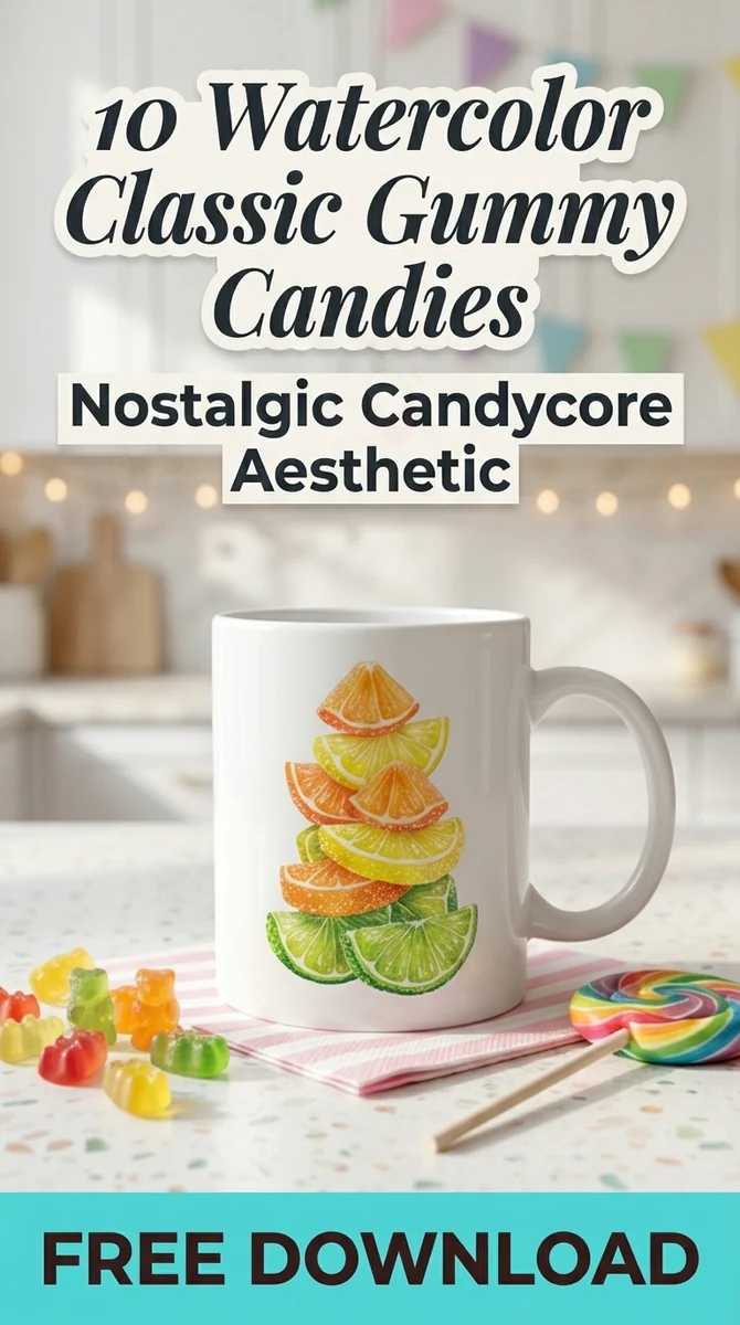 Free Citrus Jelly Slice PNG | Retro Candy Clipart — Candycore Aesthetic | Y2K Gummy Clipart PNG watercolor clipart