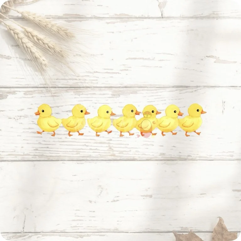 Free Waddling Baby Ducks PNG | Cute Yellow Ducklings Clipart — Rustic Farm Bird Clipart | Watercolor Turkey Duck watercolor clipart