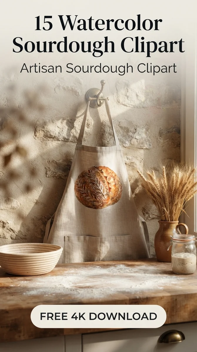 Free Sourdough Boule PNG | Rustic Artisan Bread Clipart β Sourdough Baking | Artisan Bread Clipart watercolor clipart