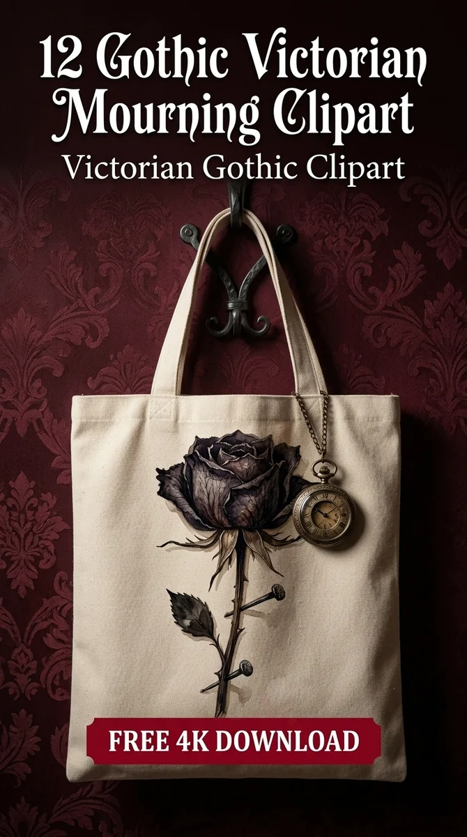 Free Pressed Black Rose PNG | Antique Gothic Victorian Watercolor Clipart — Gothic Victorian Mourning Dark Whimsigoth Clipart watercolor clipart