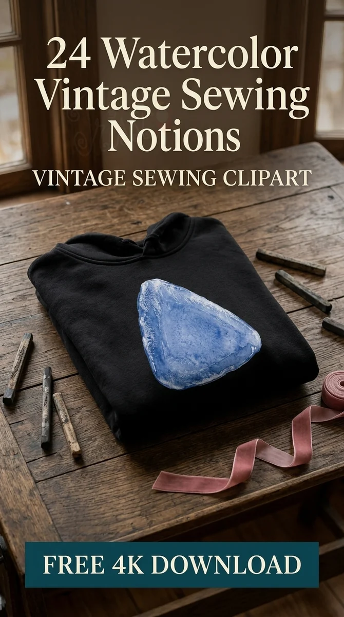 Free Blue Tailors Chalk PNG | Vintage Sewing Notion Watercolor Clipart — Vintage Sewing Clipart | Haberdashery PNG watercolor clipart