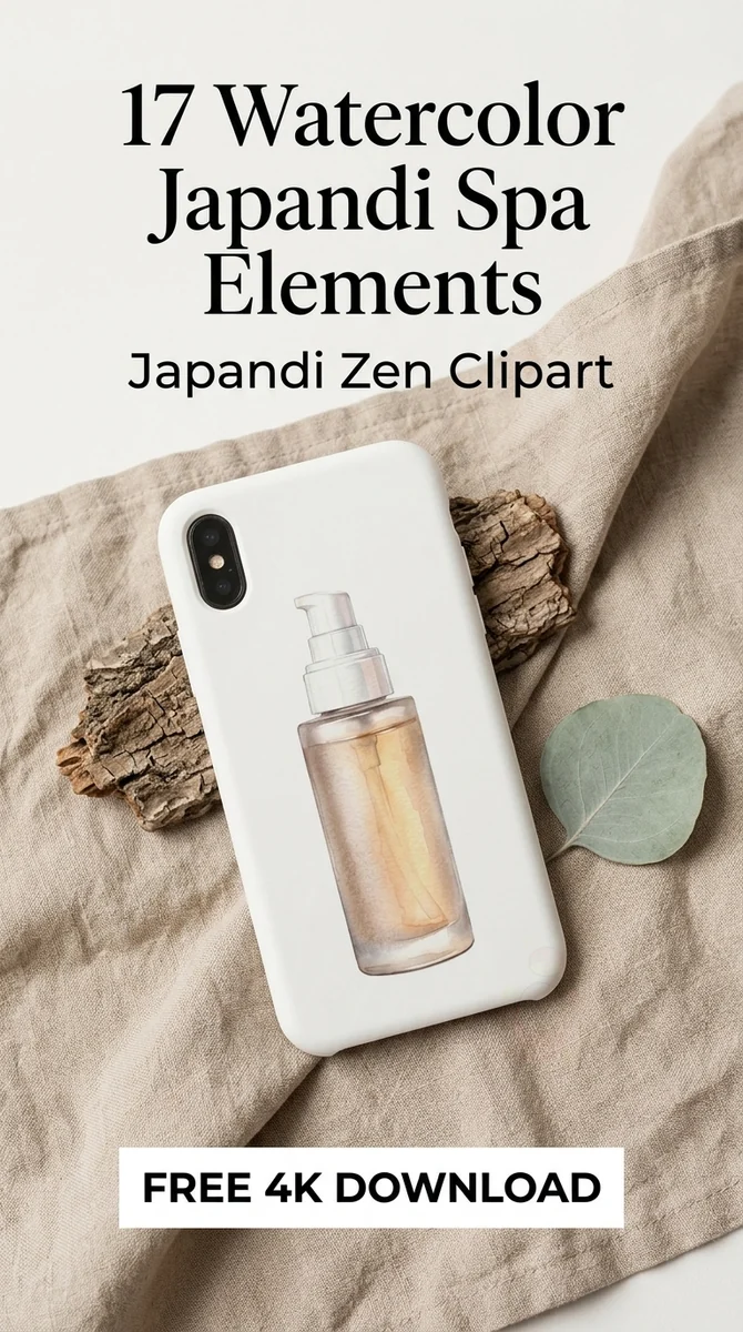 Free Frosted Pump Bottle PNG | Skincare Packaging Clipart — Japandi Spa Decor | Zen Clipart PNG watercolor clipart