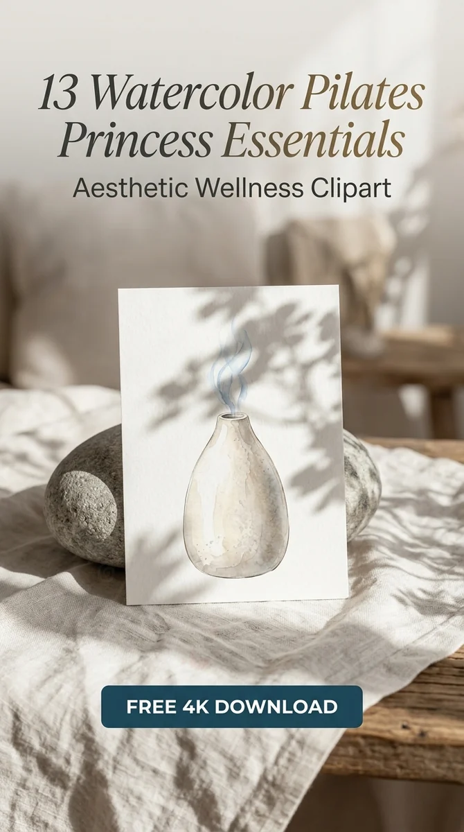 Free Ceramic Diffuser PNG | Wellness Spa Oil Burner Clipart — Pilates Princess | Soft Life Fitness Clipart watercolor clipart