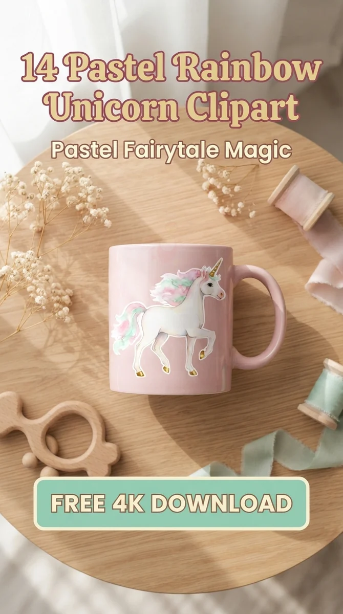 Free Trotting Unicorn PNG | Gold Horn Pastel Clipart — Dreamy Pastel Unicorns | Nursery & Party Clipart watercolor clipart