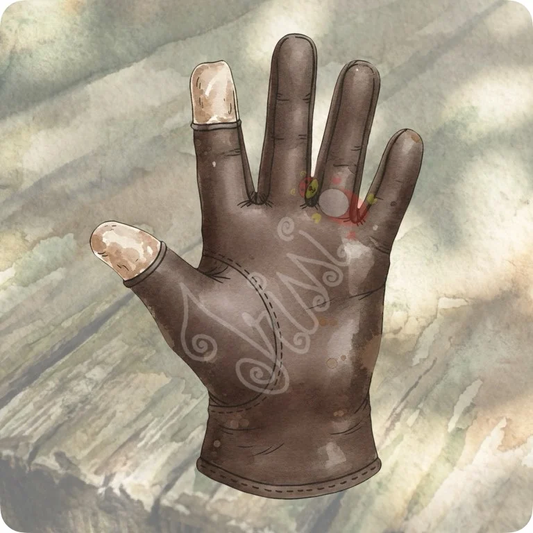 Free Archery Glove Illustration PNG | Watercolor Sports Gear — Watercolor Archery Clipart | Sports & Fantasy PNGs watercolor clipart