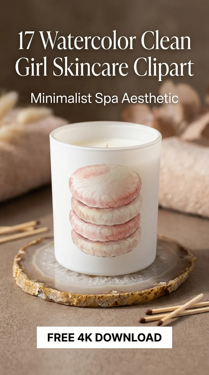 Free Silk Exfoliating Pads PNG | Soft Pink Skincare Clipart — Clean Girl Skincare | Spa Aesthetic Clipart PNG watercolor clipart