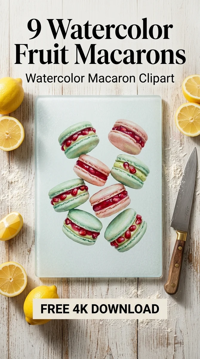 Free Pistachio Macaron PNG | Pastel Green Bakery Clipart — French Patisserie Clipart | Watercolor Macaron PNG watercolor clipart