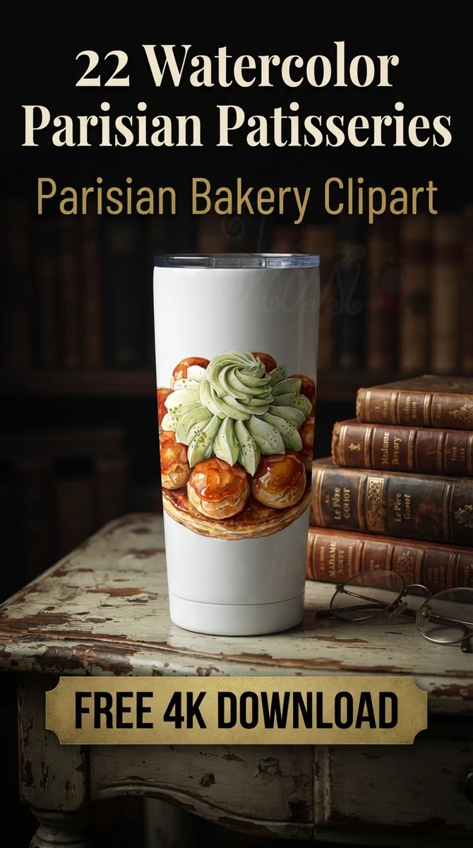 Free Gâteau Saint-Honoré PNG | Paris Pastry Clipart — French Patisserie Clipart | Parisian Bakery PNG watercolor clipart