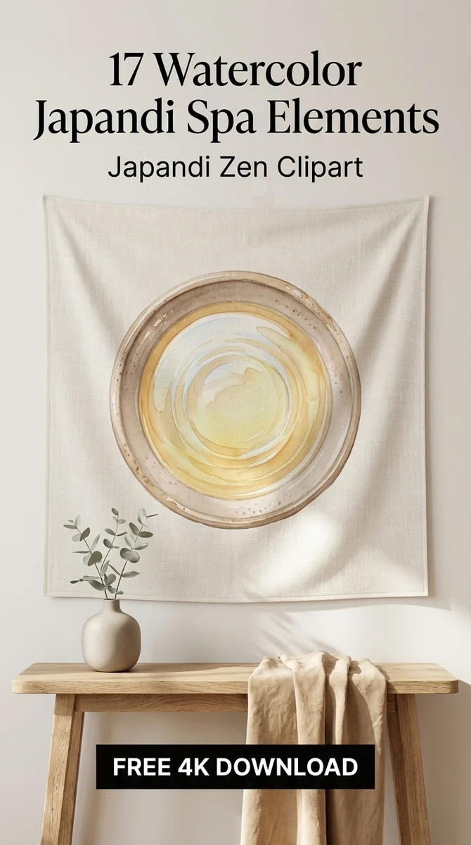 Free Bath Oil Dish PNG | Minimalist Spa Clipart β Japandi Spa Decor | Zen Clipart PNG watercolor clipart