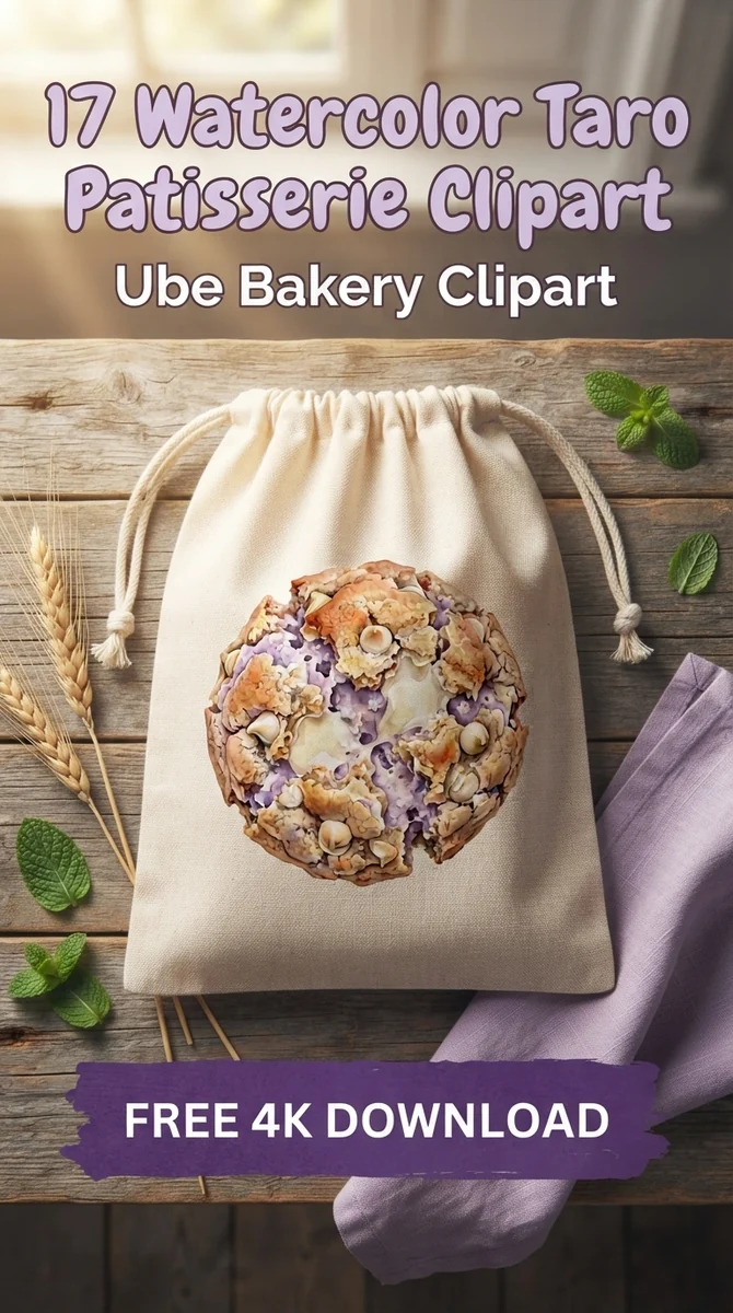 Free Taro Cookie PNG | Swirled Purple Pastry Clipart — Taro Patisserie | Ube Dessert Clipart PNG watercolor clipart